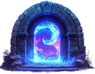 Untitled design - Enchanted Stone Gateway With Glowing Magical Portal, Fantasy Entrance, Isolated (3)