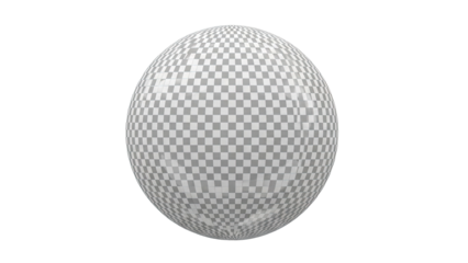 Sphere with Checkerboard UV Map Texture