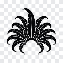Carnaval Feather Headdress Silhouette with Dramatic Plumes