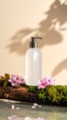 Milky Shower Cream Bottle with Sakura