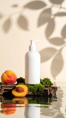 White Shower Cream Bottle with Peach
