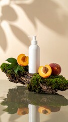 White Shower Cream Bottle with Peach