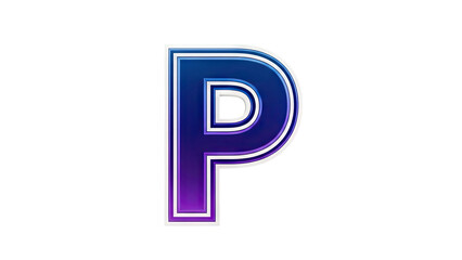 3D Letter P with Blue and Purple Gradient