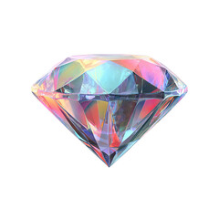Fototapeta premium A faceted gemstone, cut to maximize brilliance, displays rainbow color reflections