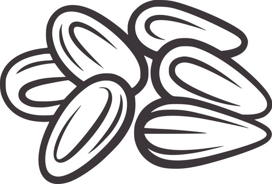 Minimalist black and of sunflower seeds outline