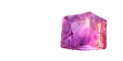 3d square shape abstract futuristic object on purple background High quality photo