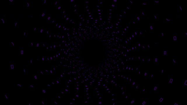 Seamless loop of a high-speed cyberpunk data tunnel with rhythmic contractions and RGB glitch effects. Procedural security breach visualization with FUI rings and digital distortion. 4K UHD.