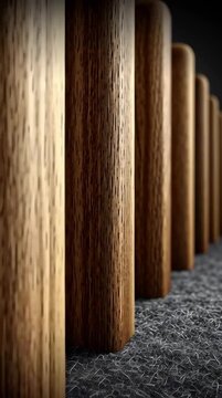 Vertical Video-Modern Oak Acoustic Slats Texture
