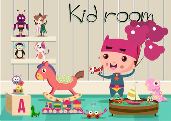 3D Colored Kids Room Decor Icons