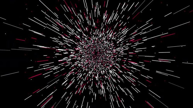 High-speed fiber optic data tunnel with white packet streaks and magenta glitch debris. Seamless loop of chaotic transmission overload in 4K. Procedural abstract tech background for system error.