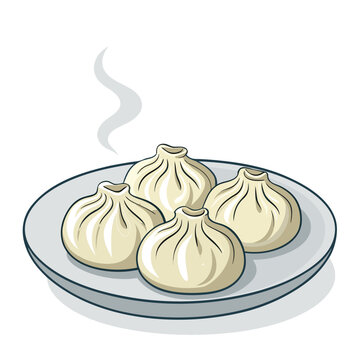 Buuz Steamed Dumplings Serving Plate