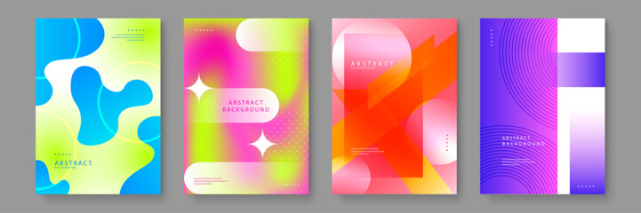 Dynamic abstract set with lime green gradients and bold orange-red geometric intersections featuring white star accents © QalbQuill