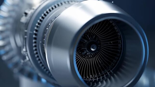 A close-up view of an engine showcasing its intricate machinery and metal components