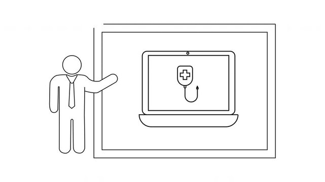 Online Healthcare Presentation - Continuous Line Art Animation.