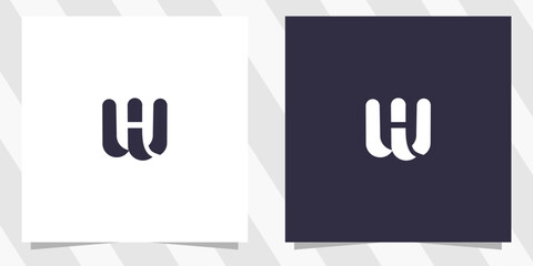 Letter wh hw logo design vector