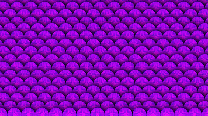 Purple Geometric Seigaiha Pattern with Concentric Circles and Radiant Gradient Shading