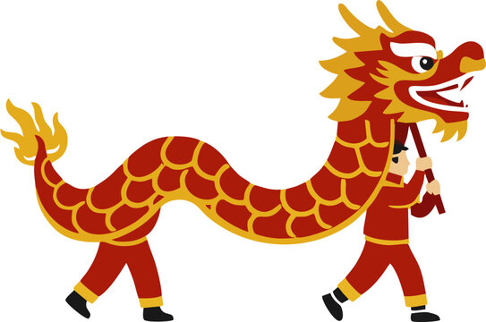 Tarian Naga (Dragon Dance) barongsai logo design
