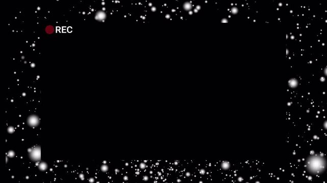 Transparent rectangle with recording icon and snowflakes. Alpha channel, Suitable for winterthemed recording studio promotions, podcast cover art, or holiday music playlist graphics.