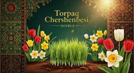 Novruz Torpaq Chershenbesi Spring Awakening &ndash; 3D Illustration