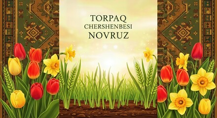 Novruz Torpaq Chershenbesi Spring Awakening &ndash; 3D Illustration