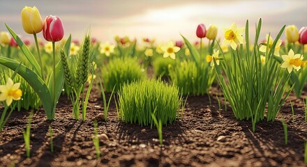 Novruz Torpaq Chershenbesi Spring Awakening &ndash; 3D Illustration