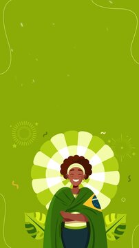 Smiling Brazil Spirit with National Colors  Motion background video