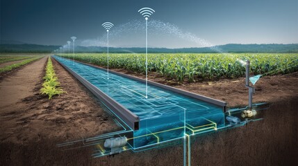 Smart Irrigation System in Agriculture with Wireless Technology and High-Tech Water Management Solutions for Sustainable Farming