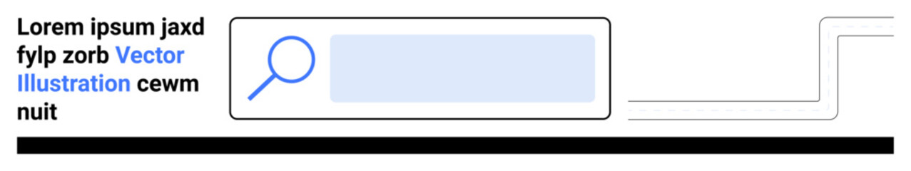 Obraz premium Web development, search interface, online navigation, digital tools, technology concepts, UI design. Search bar with magnifying glass and placeholder text. Web development and search interface