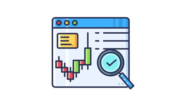 Technical Analysis Animated Icon. Seamless Looping