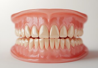 Obraz premium Realistic Model of Human Teeth and Gums for Dental Education and Tooth Care Demonstration Purposes