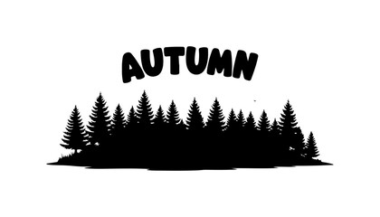 Autumn Forest Silhouette Illustration