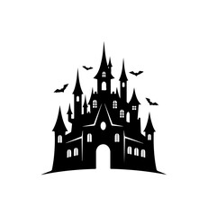 Haunted Castle with Bats SVG Design