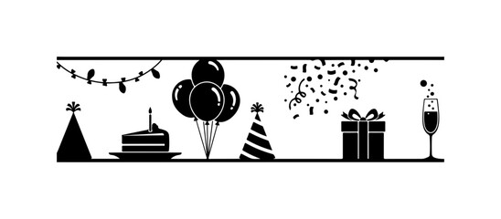 Celebration Party Decorations and Cake