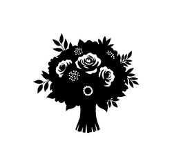 Black and White Floral Bouquet Design