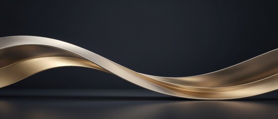 Luxury abstract gold wave lines on dark background for corporate finance technology and modern website banner