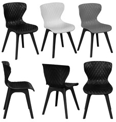 Real modern chair photographed in studio and isolated with transparent background. High-quality furniture product photography in PNG format, perfect for interior design projects