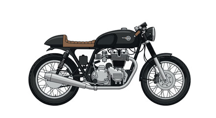 Obraz premium Vintage Cafe Racer Motorcycle Illustration