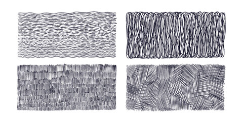 Hand drawn pencil geometric texture. Wave lines © Yauheniya_Bandaruk