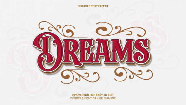 Dreams editable text effect