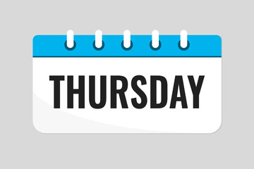 Vector template icon page calendar - day Thursday
