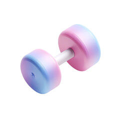 Obraz premium Three-dimensional, pastel-colored barbell illustration on a black background, centered