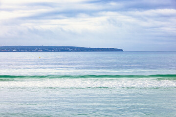 Seascape view at the mediterranean sea with rolling waves