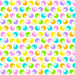 Pastel circles, Midcentury modern geometry, geometric seamless repeating vector pattern, rainbow bright colors. For kids, children clothes fabrics