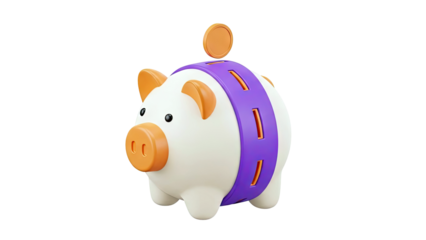 3D Piggy Bank with Coin