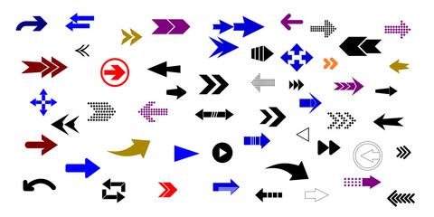 Arrow Icon Collection &ndash; Directional Navigation Symbols Set for UI and Graphic Design