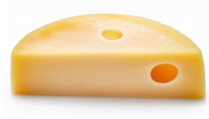 Slice Of Italian Caciocavallo Cheese Isolated On White Background With Clipping Path Included