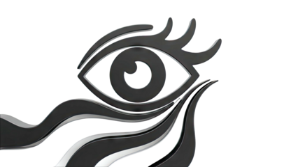 Abstract Black Eye with Swirling Lines