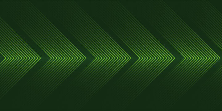 Futuristic green arrow pattern with glowing lines on a dark background, creating a sense of motion and direction.