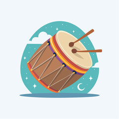 vector illustration of a drum