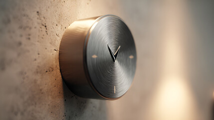 Minimalist Smart Home Thermostat on Concrete Wall